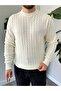 Mira Premium Braided Hair Crew Neck Thick Knit Sweater - 5