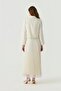 Double-Breasted Button Detailed Pleated Ecru Suit 1238 - 6