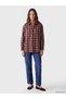 Esvab • Modern & Distinctive Checkered Embroidered Loose Fit Women's Lumberjack Shirt Tunic - 2