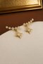 Gold Color Zircon Stone Star Dangle Women's Earrings
