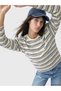 Striped Loose Fit 100% Cotton Women's T-Shirt for Style Seekers from Uzg Store - 2