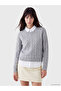 Hair Braid Patterned Women's Knitwear Sweater