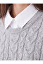 Hair Braid Patterned Women's Knitwear Sweater - 3