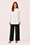 Cuff Detailed High Collar Ecru Plain Shirt 10791 - 2