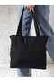 Women's Casual Shoulder Bag – Black Wide Model for College Students - 5