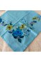 Patterned Stitched Unlined Writing Tulle Yemeni Foulard Scarf 100X100 Cm, Middle Part Empty - 2