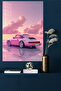 Pink Porsche 911 Dreamy Sunset Metal Wall Art - 4