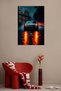 Black Porsche 911 Night Rain Metal Wall Art - 5