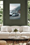 White Porsche 911 Mountain Coast Metal Wall Art - 5