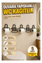 5 Pieces of Black Metal Adhesive Toilet Paper Holder – Wall Mountable Without Drilling