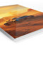 Black Porsche 911 Desert Sunset Metal Wall Art - 2