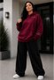 Women's Plus Size 3 Thread Hooded 2-Piece Tracksuit Set Oversize Hoodie Wide Leg Pants Printed Winter L-8Xl