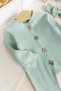 Cotton Baby Girl Romper Set with Corded Buttoned Buttoned Detail and Hair Band - 5