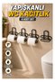 Set of 4 Black Metal Adhesive Toilet Paper Holders