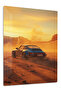 Black Porsche 911 Desert Sunset Metal Wall Art