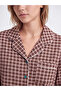 Esvab • Modern & Distinctive Shirt Roba Collar Checkered Embroidered Women's Pajama Set - 3
