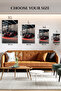 Black Red Porsche Race Car Metal Wall Art - 6