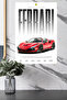 Red Ferrari Supercar Poster Metal Wall Art - 4