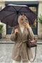 Women's Belted Short Trench Coat – Seasonal Hijab Jacket - 5
