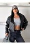 Women's Belted Zippered Leather Biker Jacket - 3