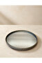 Decorative Mirrored Presentation Tray 35 cm Round with Woven Edges Stylish Serving Tray Living Room Coffee Table Accessory Antique