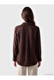 Lcw Modest Brown Patterned Satin Women's Shirt Tunic - 4