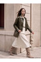 Lcw Modest Ecru Elastic Waist Gabardine Flared Skirt - 2