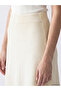 Özmarka New Season Ecru A-Line Knitwear Skirt with Elastic Waist - 3