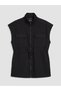 Vizyon New Season Black Stand Collar Soft Touch Women's Vest - 5