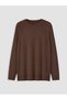 Ozmarka New Season Brown Crew Neck Women's Knitwear Sweater - 5