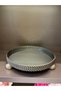 Decorative Mirrored Tray 35 cm Gold Round Mesh Metal Leg Living Room Decoration Tray Coffee Table, Console and Dresser Accessory - 2