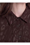 Lcw Modest Brown Patterned Satin Women's Shirt Tunic - 3