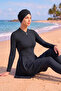 Boneli Tesettür Swimsuit Fully Covered with Zippered Tights - 2