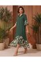 Women's Short Sleeve Front Asymmetrical Detail Long Aerobin Shirt Dress - 4