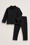 1-16 Years Old Children's 3-Piece Children's Ribbed Camisole Underwear Set - Turtleneck Long Sleeve Top and Bottom Winter Set - 7