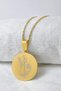 Gold Color 3 cm Double Sided Vav Evil Eye Verse & Elif Vav Stainless Steel Necklace – 60 cm Thin Accordion Ghost Chain - 3