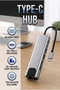Aluminum Body 8 Port Type-C Hub Adapter HDMI 4K Ethernet USB 3.0 Sd Card Reader