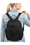 Dp Casual Black a Quality Multi-Compartment Water Repellent Sports Travel Daily Lightweight Fabric Backpack 4-2