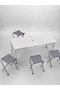Adjustable Foldable Camping Table 4-Person Picnic Table Set - 3