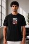 Unisex Oversize Naruto Shippuden Naruto Uzumaki and Jiraiya Embroidered Anime T-Shirt 100% Cotton