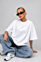 Women's Soft Fabric 100% Cotton Basic Plain Unprinted Oversize Crew Neck White T-Shirt - 4