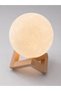 3D Moon Night Light Decorative Led Moon Model Desktop Lighting with Wooden Stand - 4
