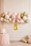 3 Year Old Gold Numbered Pink Bow Theme Latex Balloon Balloon Chain Set Set33 3 Year Old Birthday
