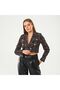 Women's Double Breasted Collar Tweed Crop Jacket - 2