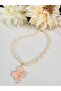 Heart Pearl Flower Pendant Necklace 45 cm - 3