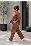 Plus Size Soft Texture Flexible Loose Comfortable Tracksuit Set - 5