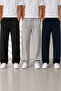 3 Pieces of Comfortable Fit Men's Sweatpants (Black+Grey+Navy Blue) - 8