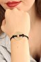Love (in Love) Black Leather String Unisex Mood Bracelet