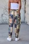 Women's Street Style Printed Wrinkled Sports Baguette Pants - 3