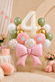 4 Years Old Retro Cream Number Pink Bow Concept Birthday Balloon Chain Set Set34